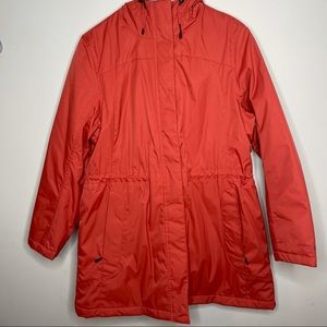 L.L. Bean Womens Large Petite Winter Fleece Hooded Coat